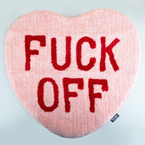 Fuck Off Herz Teppich