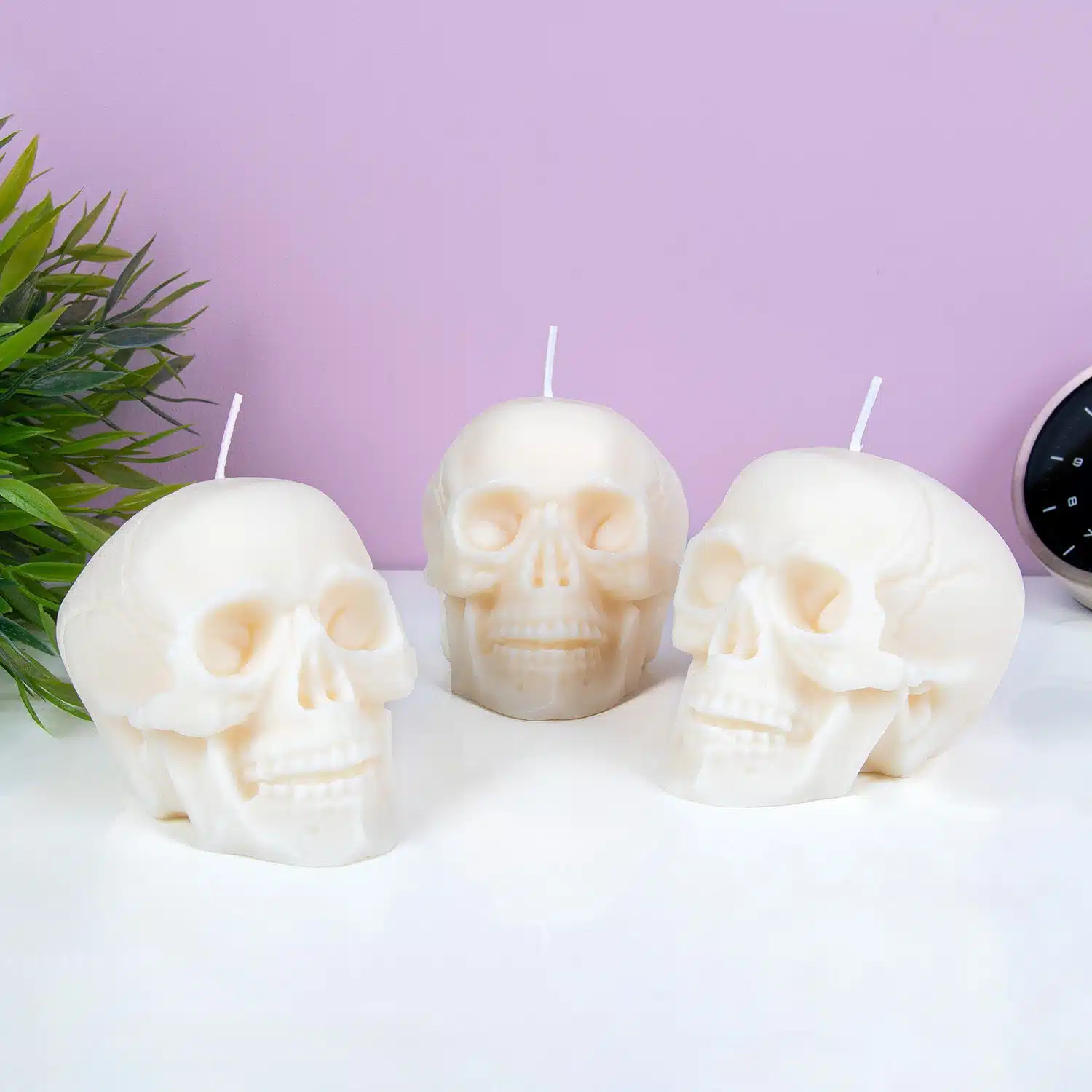 Schädelkerzen (Set von 3)