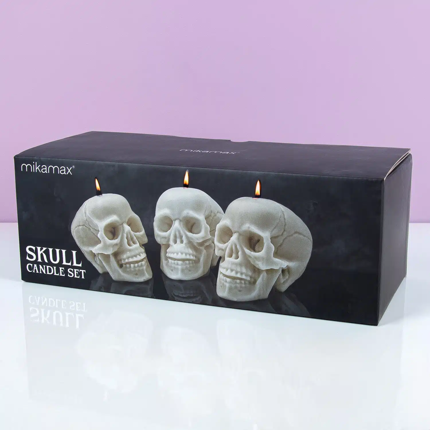 Schädelkerzen (Set von 3)