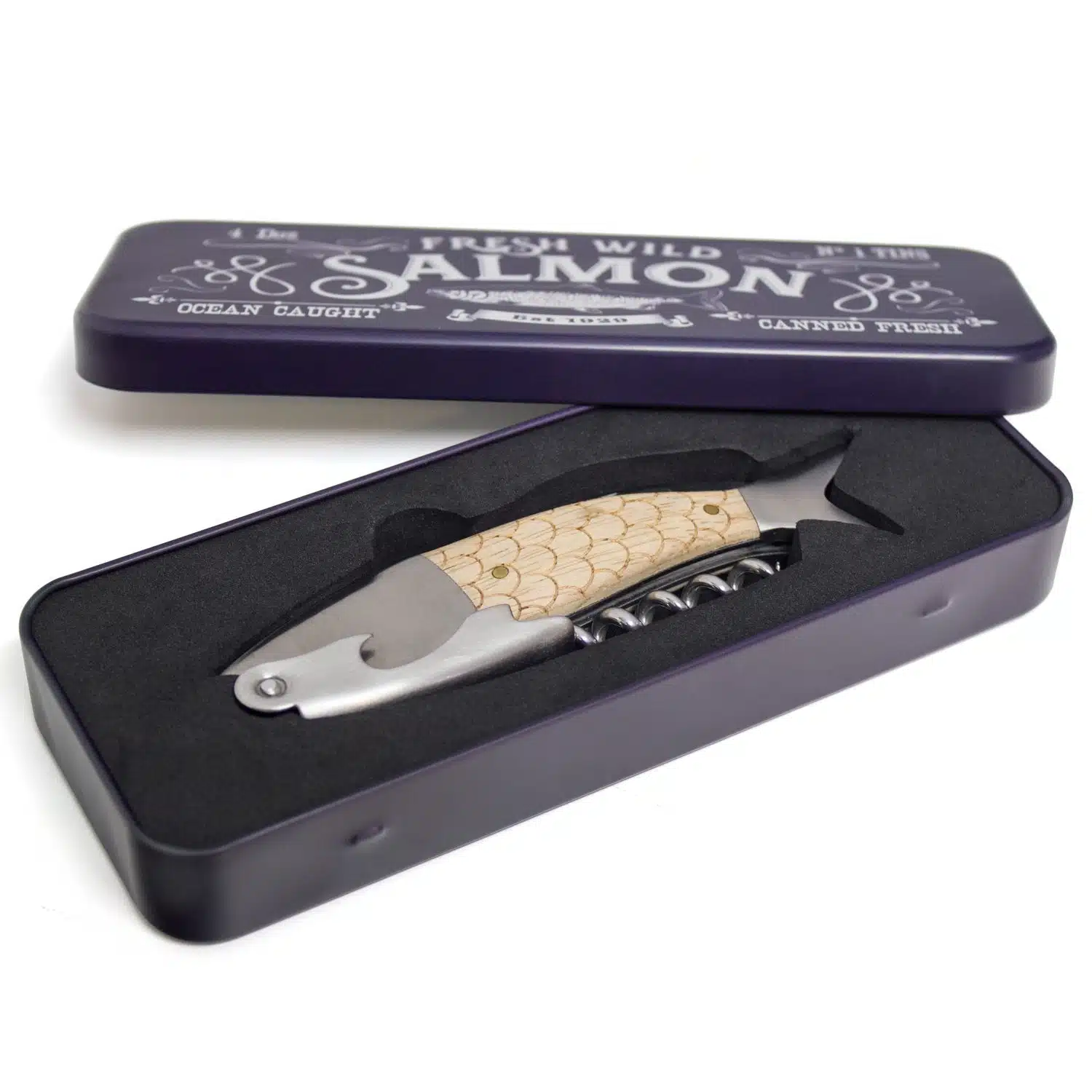 Lachs Korkenzieher in Geschenkbox