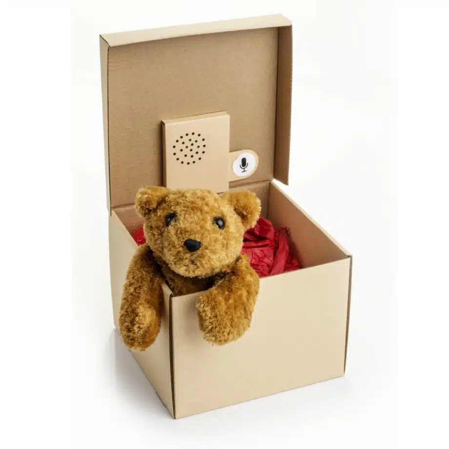 Geschenkverpackung mit Aufnahmegerät