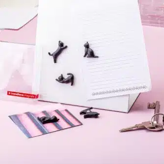Schwarze Katzenmagnete (Set aus 5)