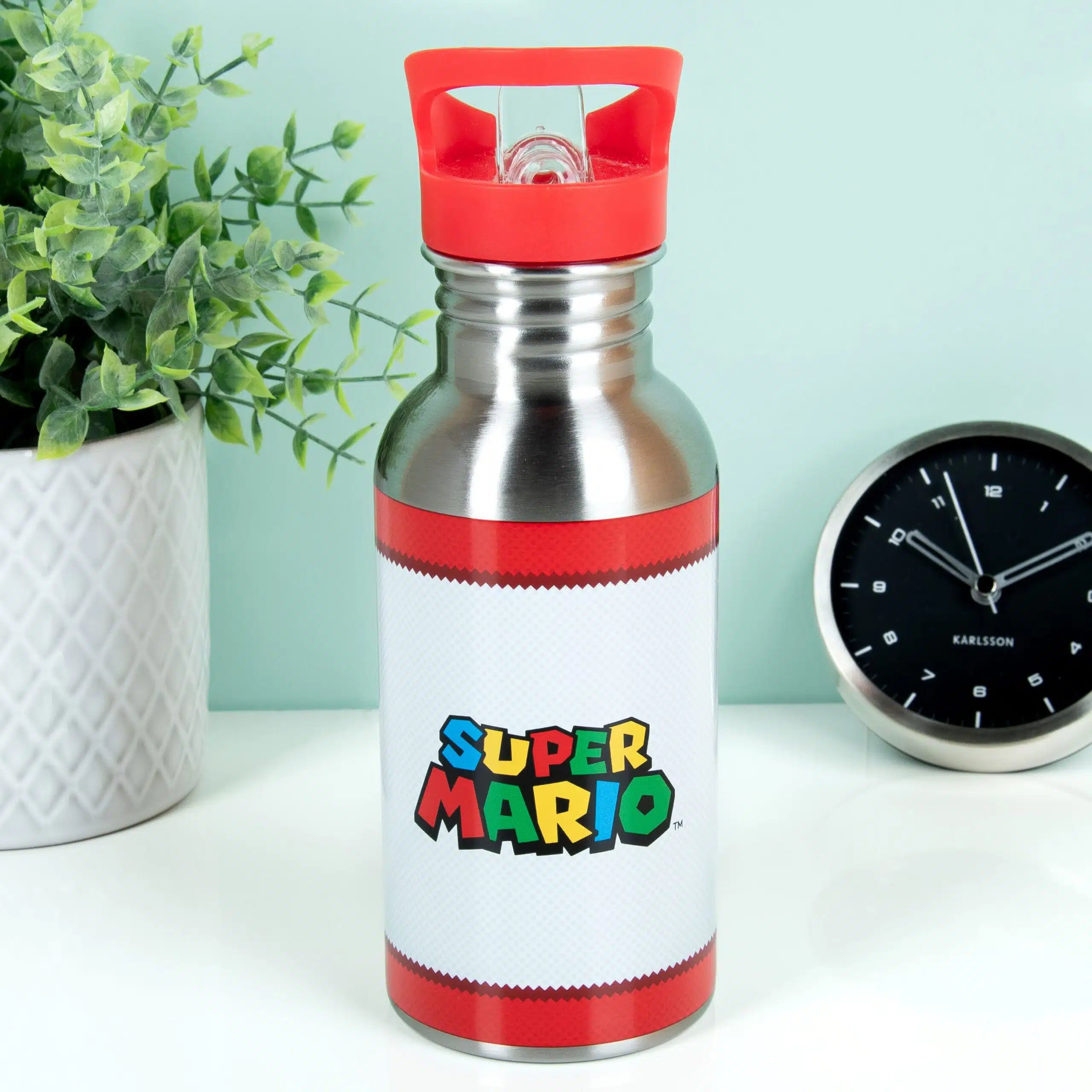 Nintendo Super Mario Trinkflasche mit Strohhalm