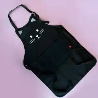 Katzen Küchenschürze - Schwarz