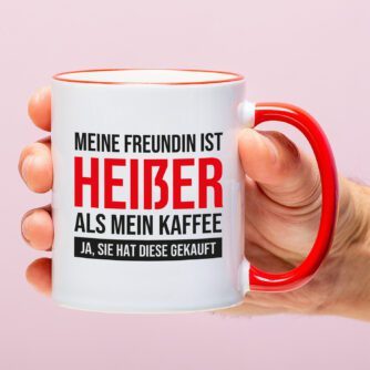 Tasse Meine Freundin ist heißer als mein Kaffee