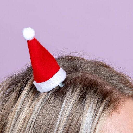Weihnachtsmützen-Haarclip mit LED-Beleuchtung