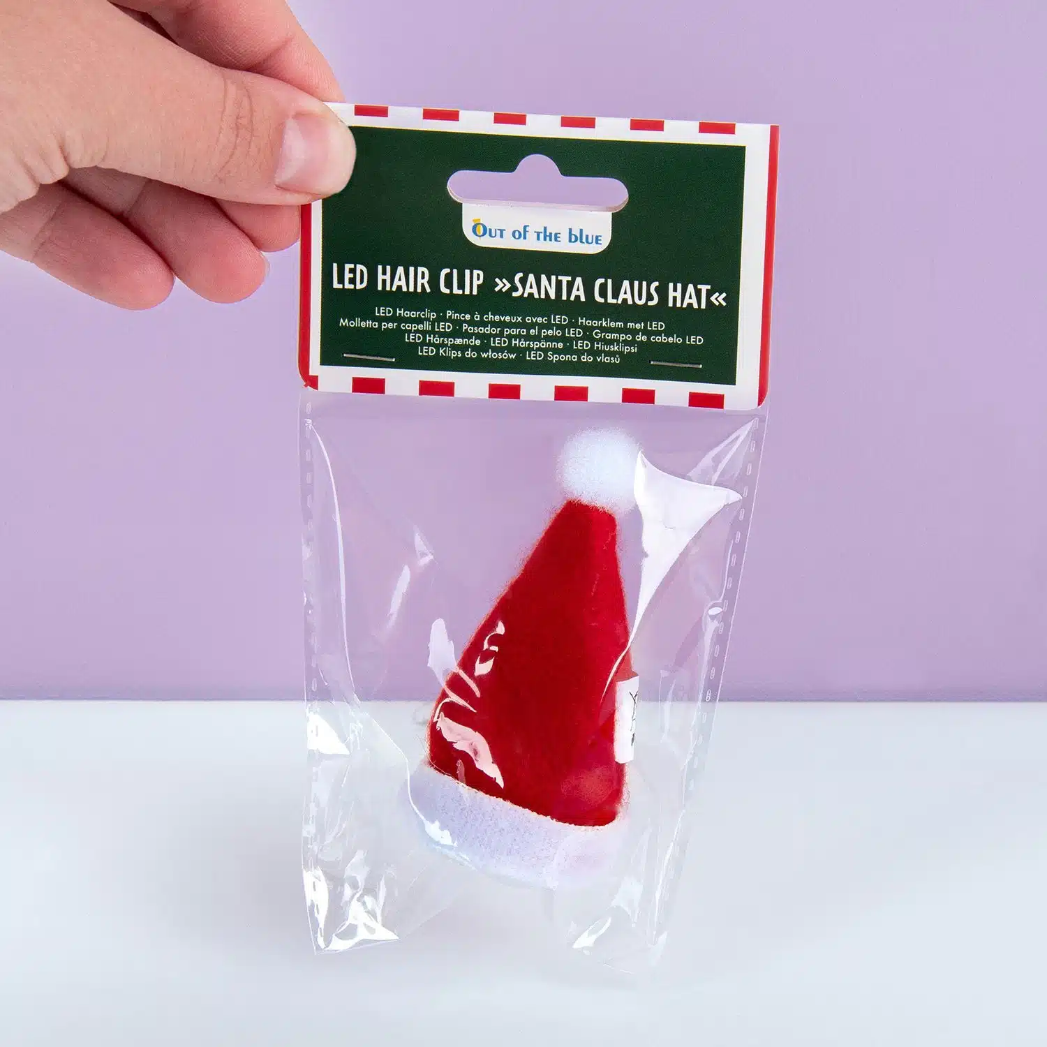 Weihnachtsmützen-Haarclip mit LED-Beleuchtung