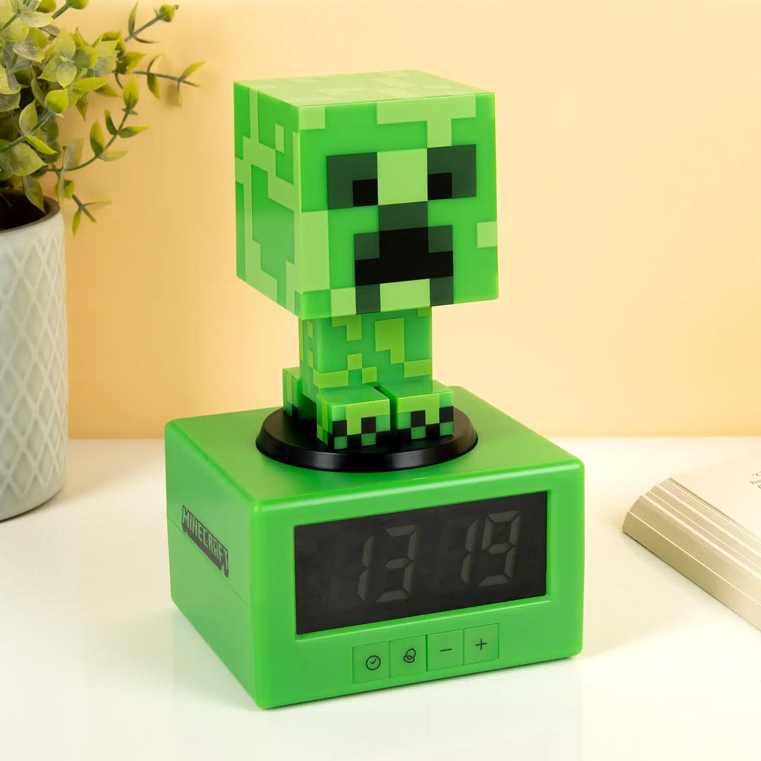 Minecraft Creeper Wecker mit Nachtlicht