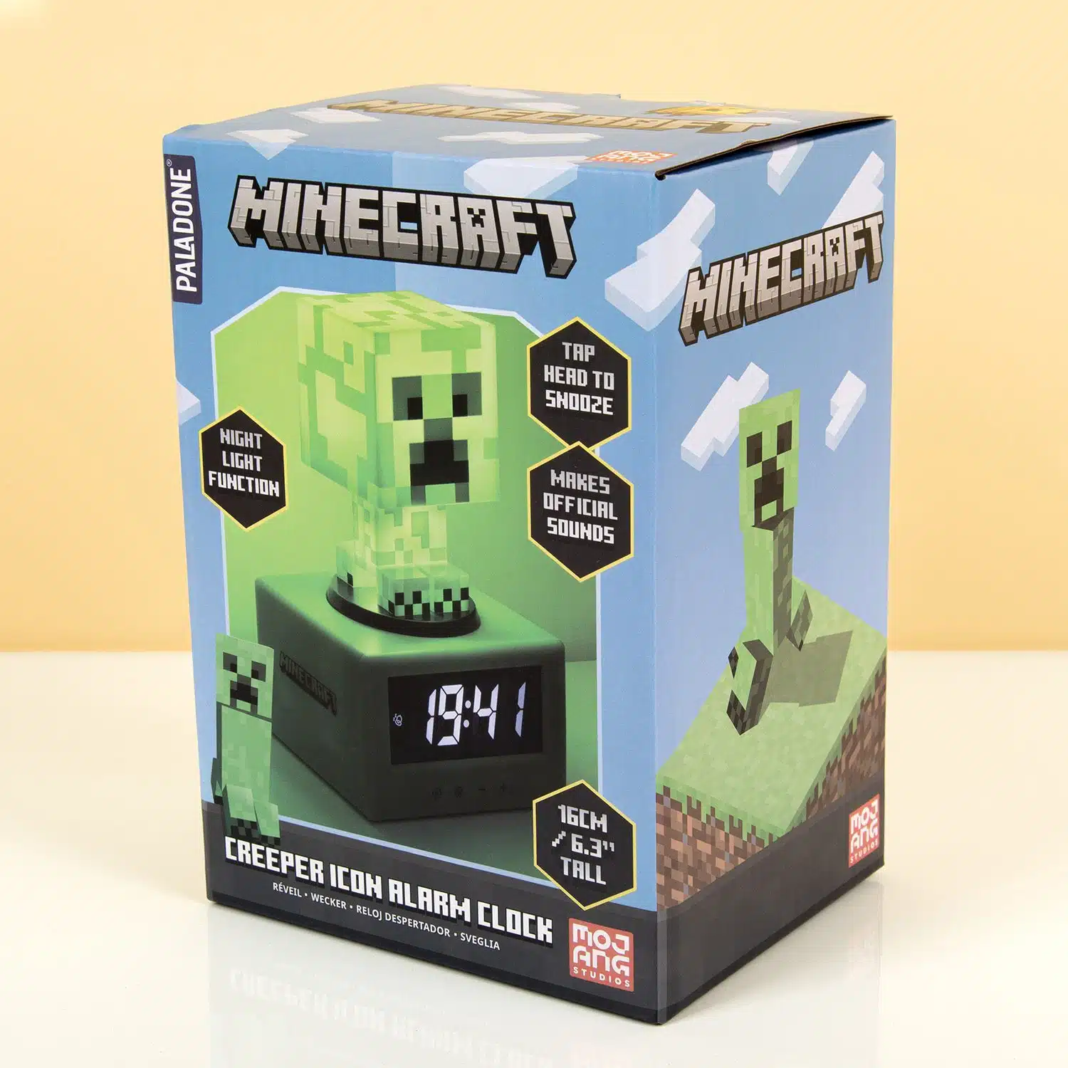 Minecraft Creeper Wecker mit Nachtlicht