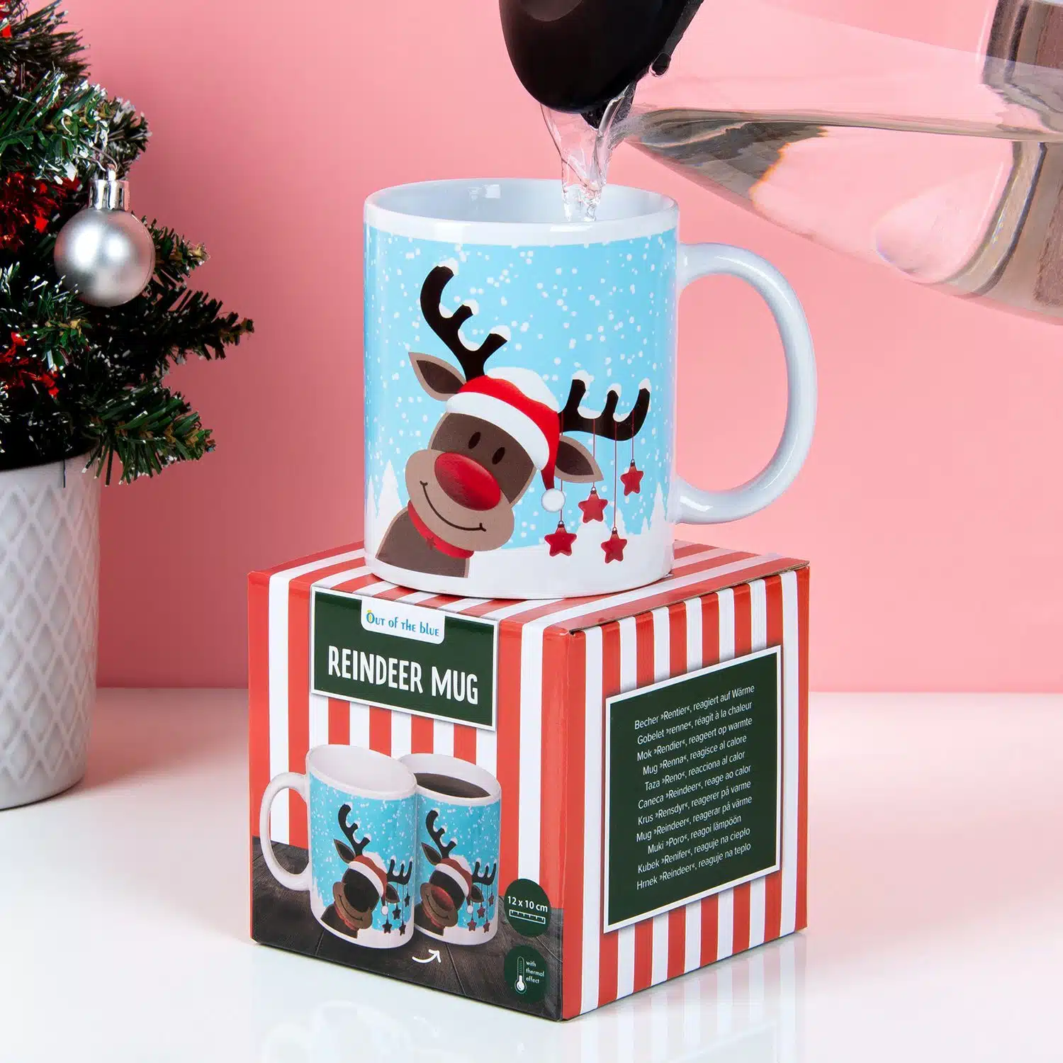 Wärmeempfindliche Rentier-Weihnachtstasse