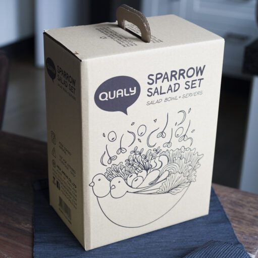 Sparrow Salatschüssel und Besteck