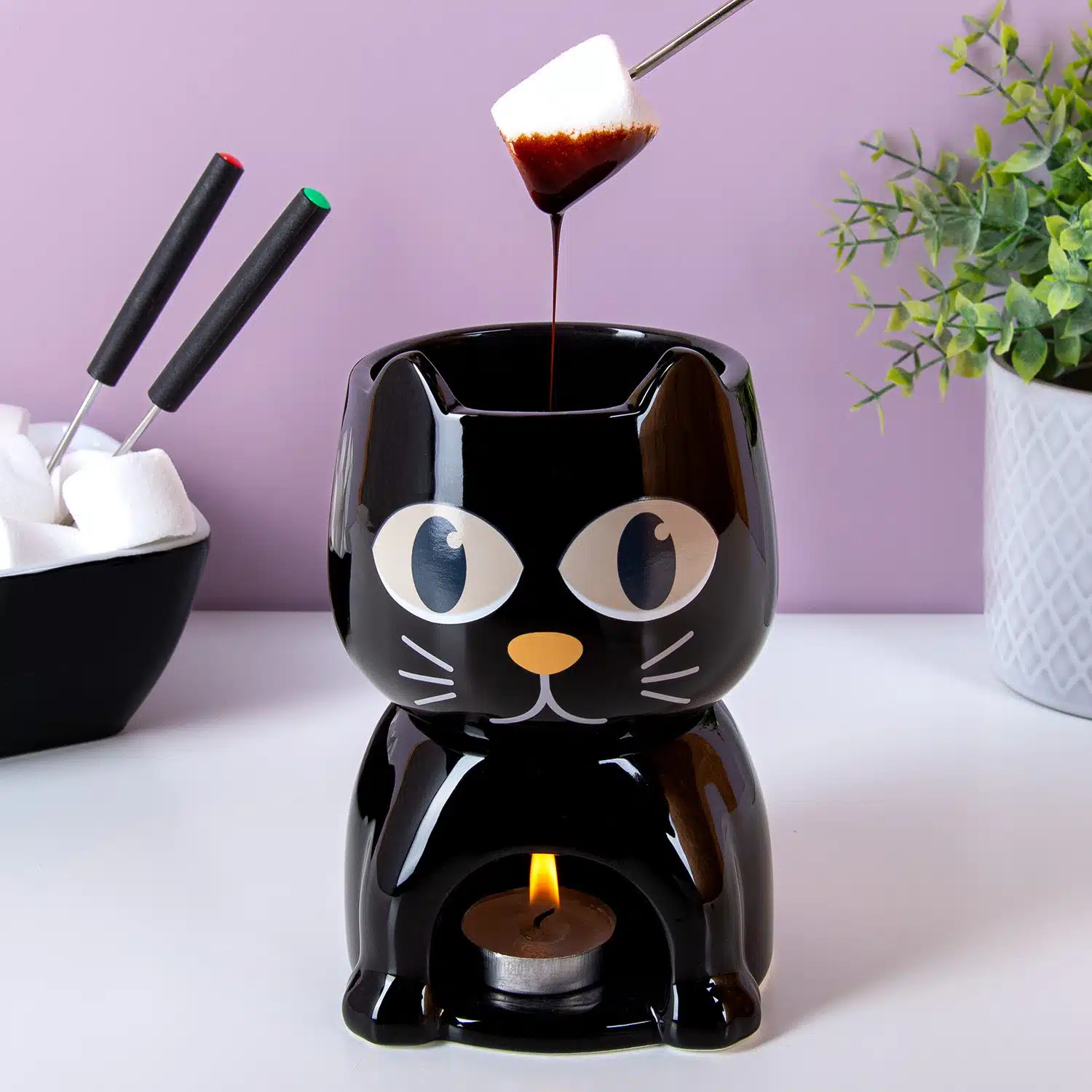 Wärmeempfindliches Katzen-Fondue-Set