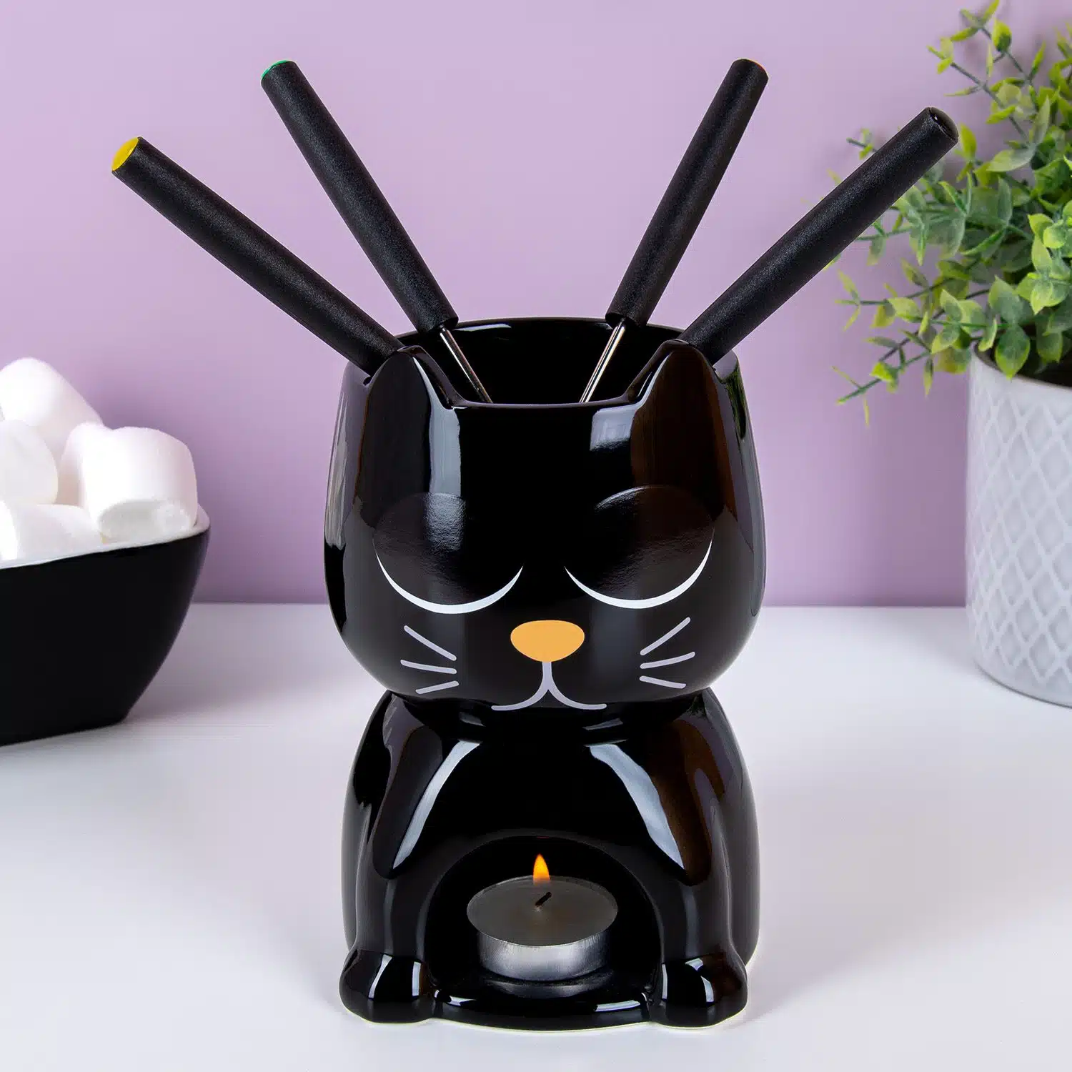 Wärmeempfindliches Katzen-Fondue-Set