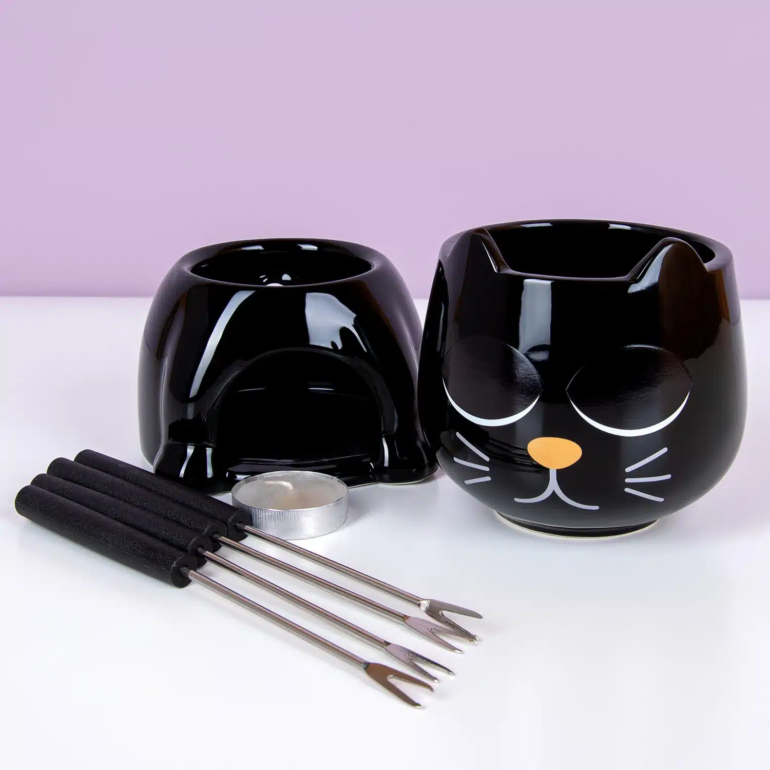 Wärmeempfindliches Katzen-Fondue-Set