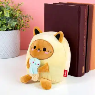 Kawaii Katzen-Buchstütze - Gelb/Eis