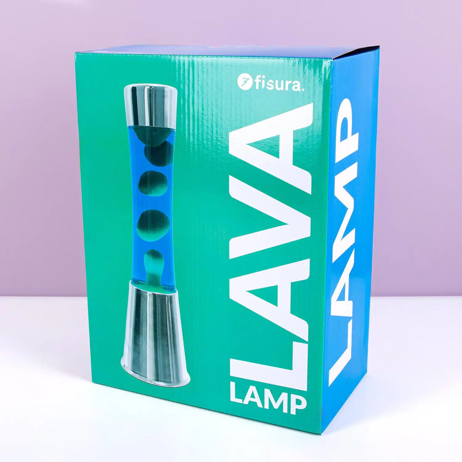 Lavalampe Silber mit grüner Lava