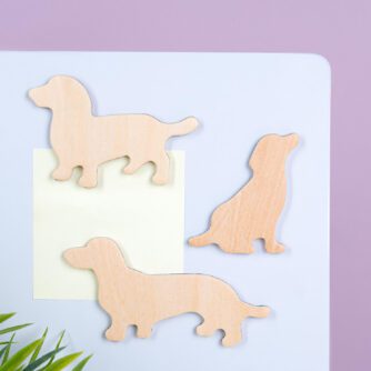 Holztiere-Magnete (Set von 3) - Hund