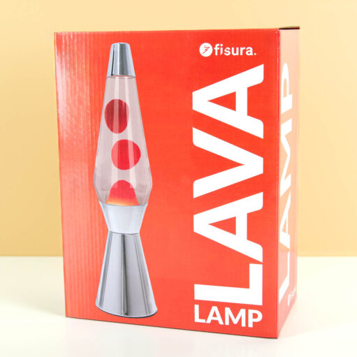 Bullet Lavalampe Silber mit rotem Wachs