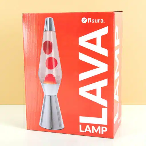 Bullet Lavalampe Silber mit rotem Wachs