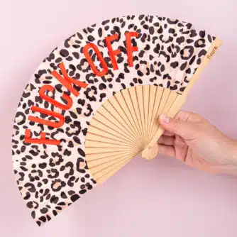 Holzfächer Fuck Off - Leopard