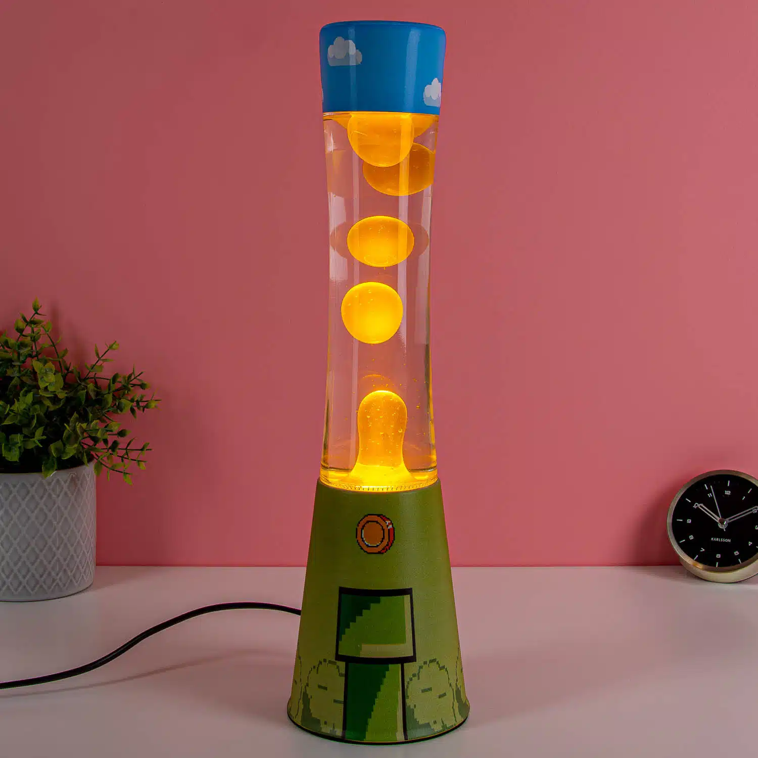 Lavalampe Gamer mit gelber Lava