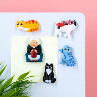 Katzenfrau-Magnete (Set mit 5 Stück)