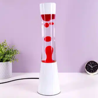 Lavalampe Weiß mit roter Lava