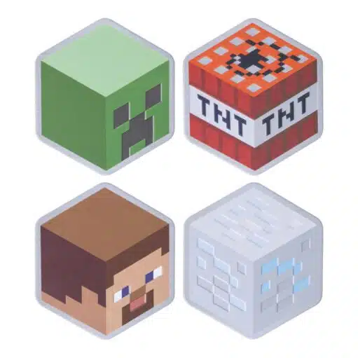 Minecraft Metall-Untersetzer (Set mit 4 Stück)