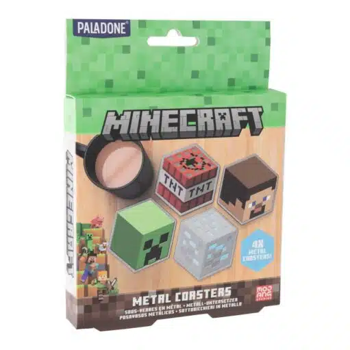 Minecraft Metall-Untersetzer (Set mit 4 Stück)