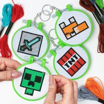 Minecraft Stickanhänger (Set mit 4)