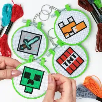 Minecraft Stickanhänger (Set mit 4)