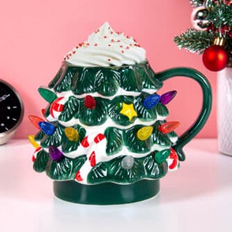 Weihnachtsbaum-Tasse mit LED-Beleuchtung