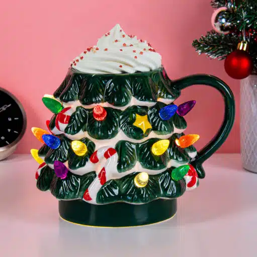 Weihnachtsbaum-Tasse mit LED-Beleuchtung