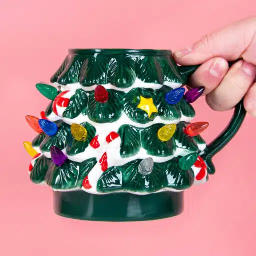 Weihnachtsbaum-Tasse mit LED-Beleuchtung