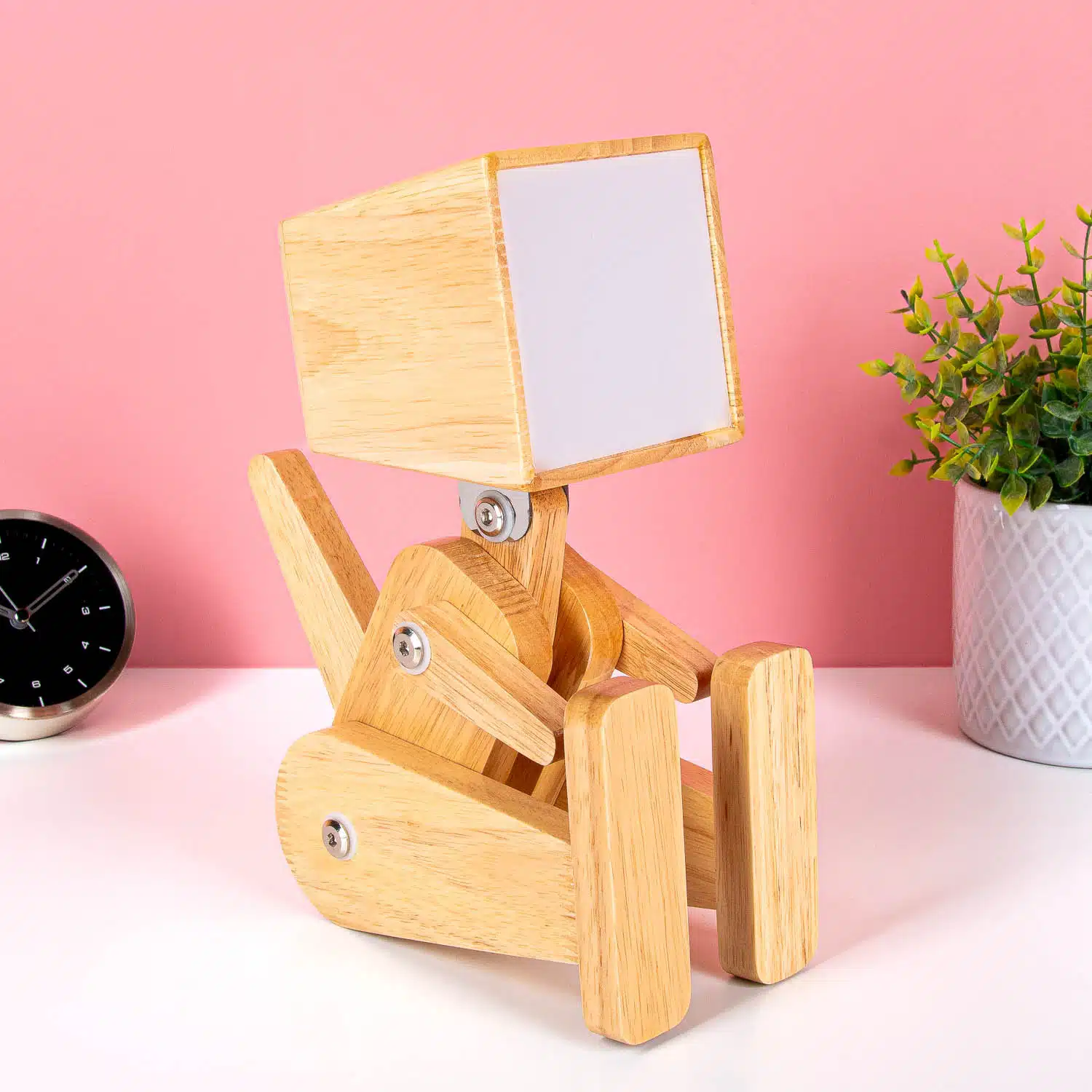 Holz-Dino-Tischlampe