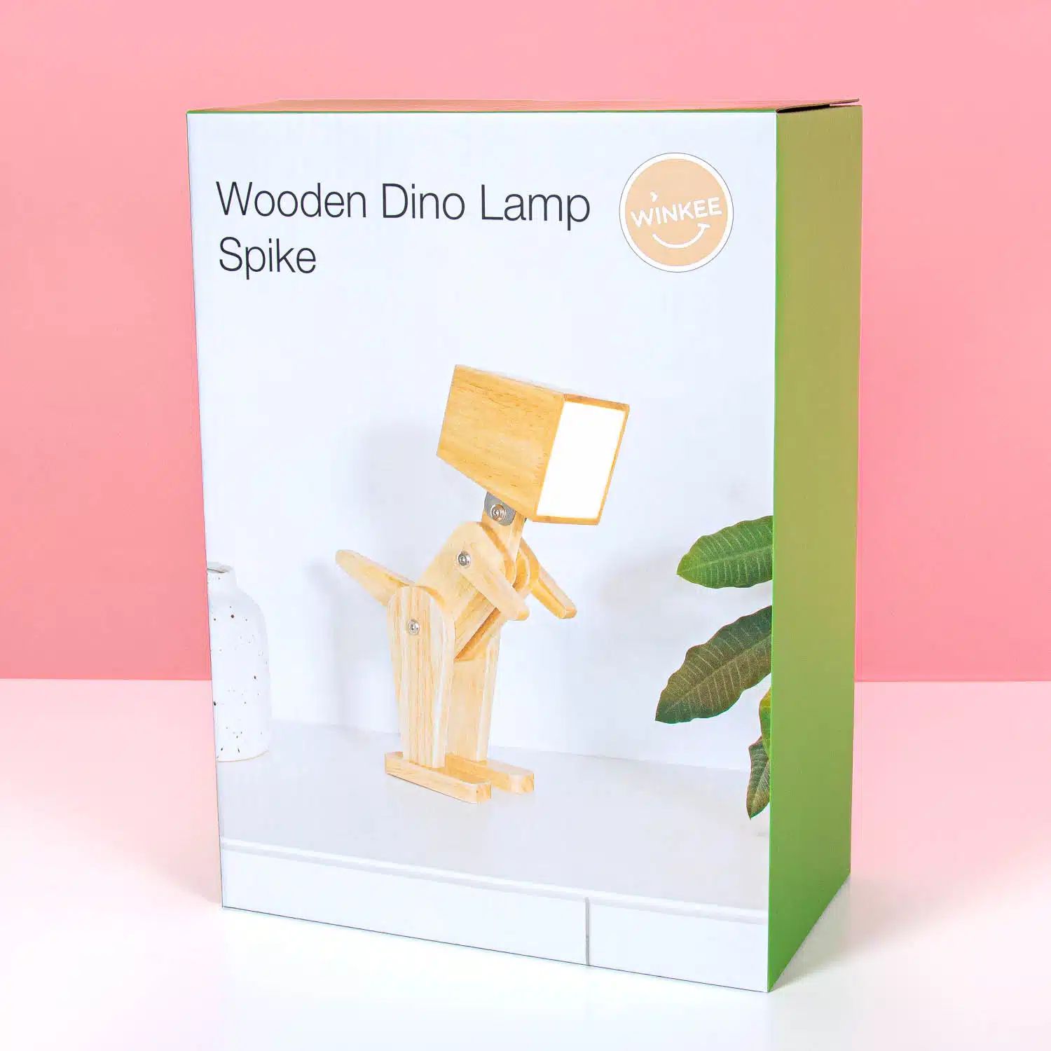 Holz-Dino-Tischlampe