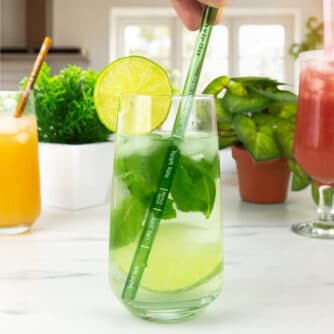 Glas-Cocktailstrohhalme mit Rezepten (6er-Set)