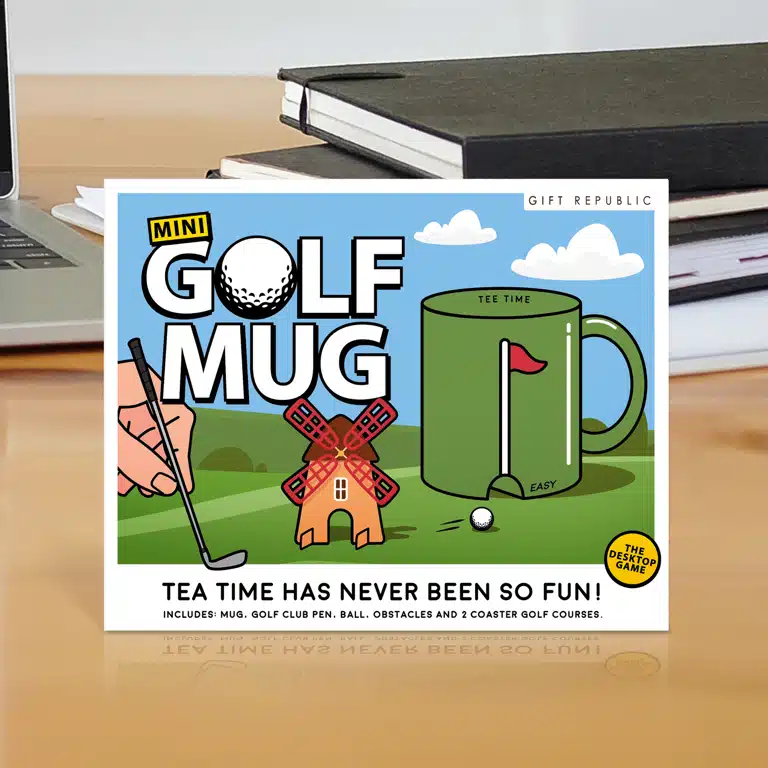 Golf-Tasse und Untersetzer