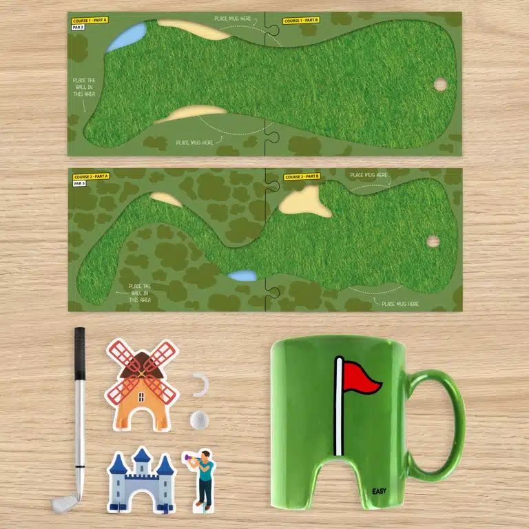 Golf-Tasse und Untersetzer