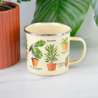 Gift Republic Emaille-Tasse mit Pflanzen