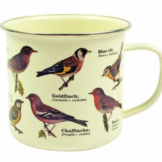 Emaille-Tasse mit Vögeln