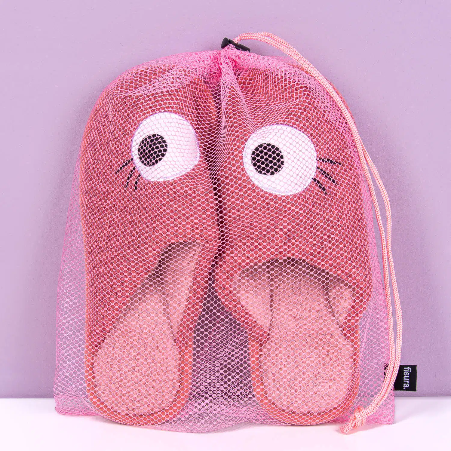 Rosa Hausschuhe mit Augen