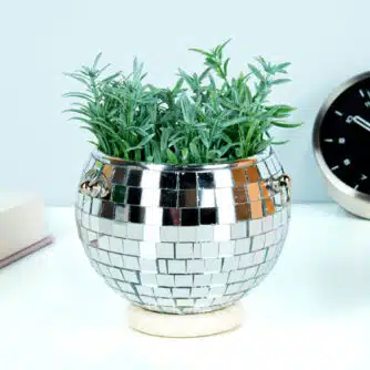 Diskokugel Blumentopf mit Ständer und Kette