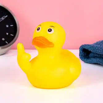 Mittelfinger Badeente