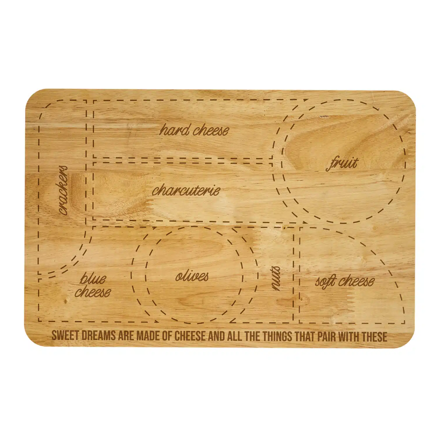 Holz-Snackbrett mit Fächern