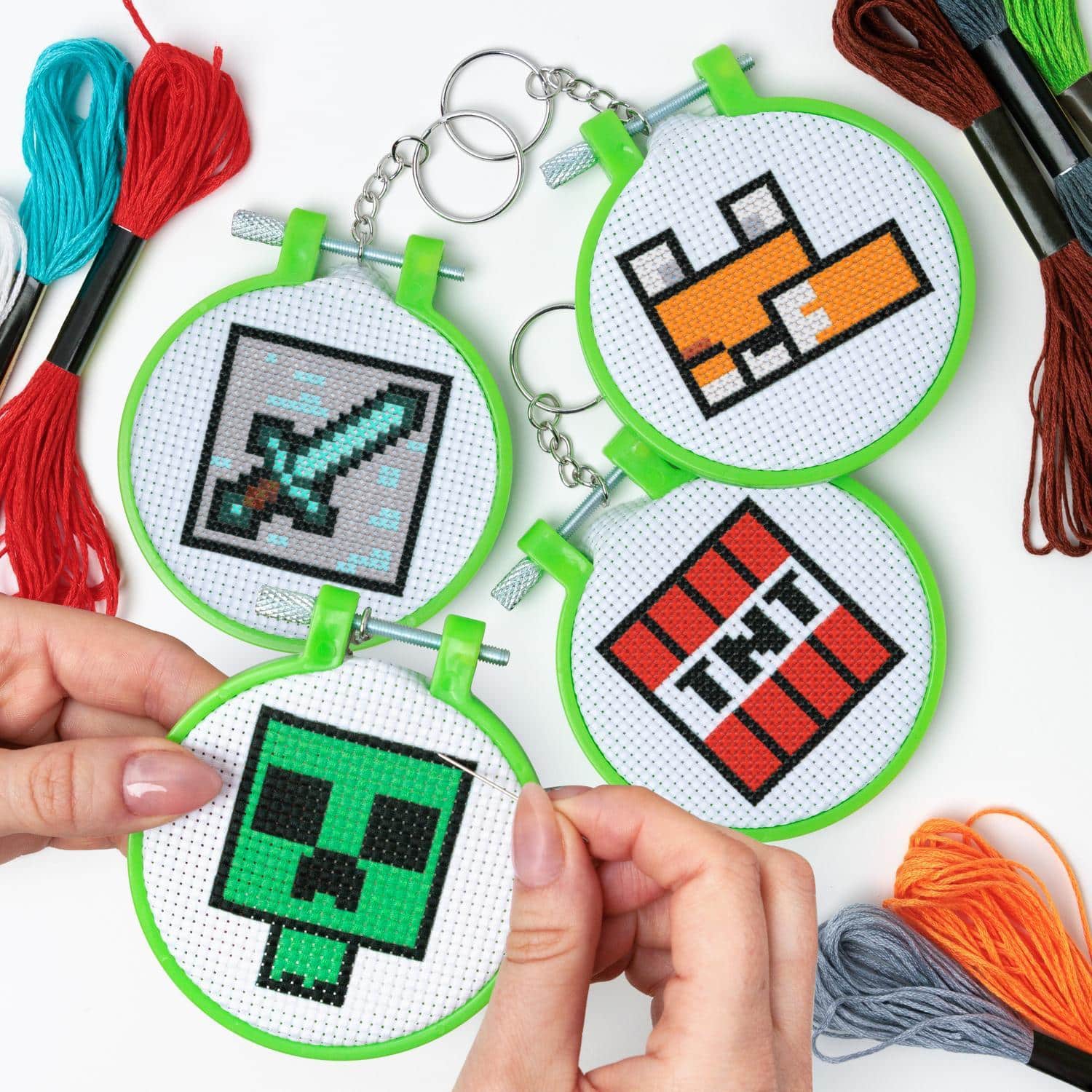 Minecraft Stickanhänger (Set mit 4)