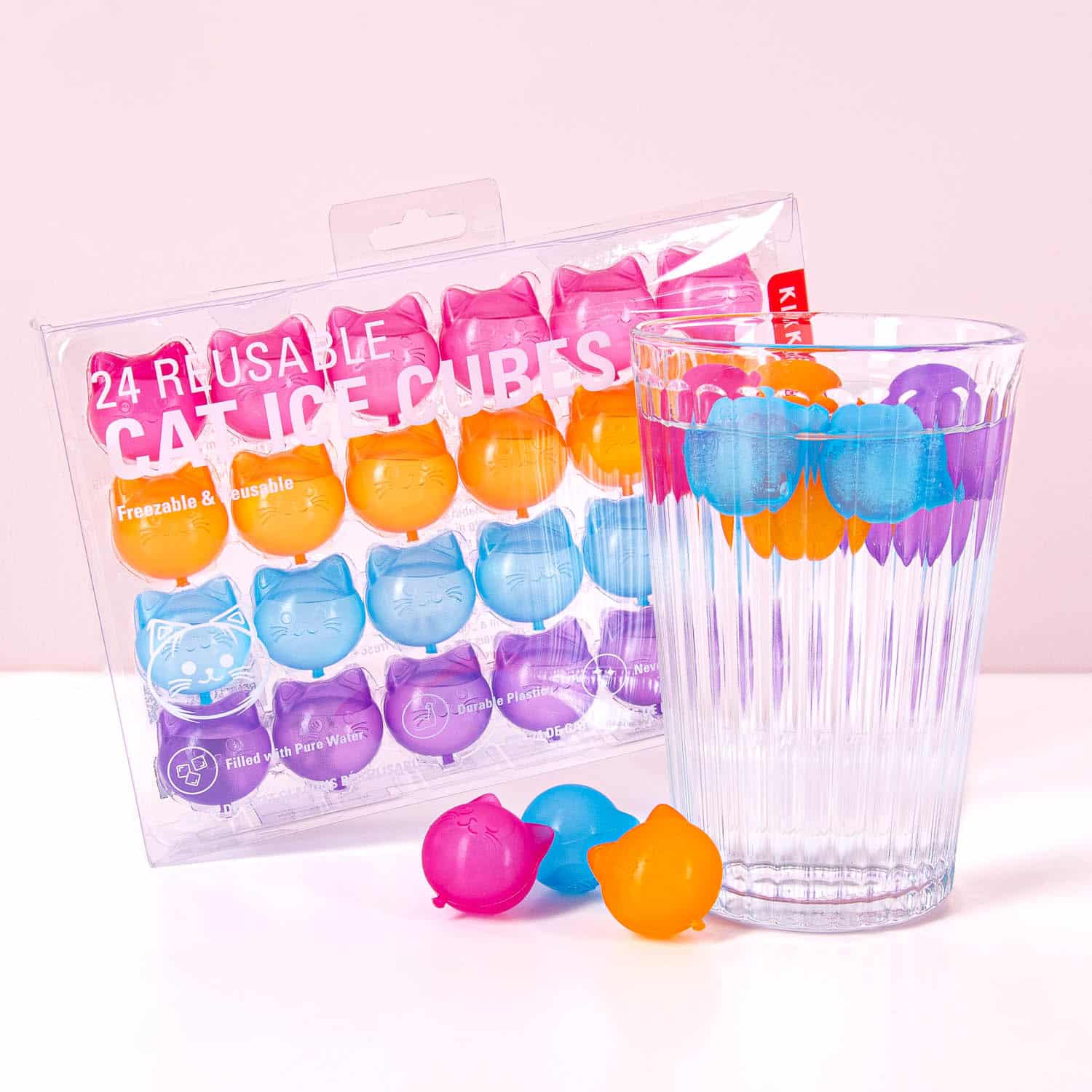 Wiederverwendbare Katzen-Eiswürfel (Set mit 24 Stück)