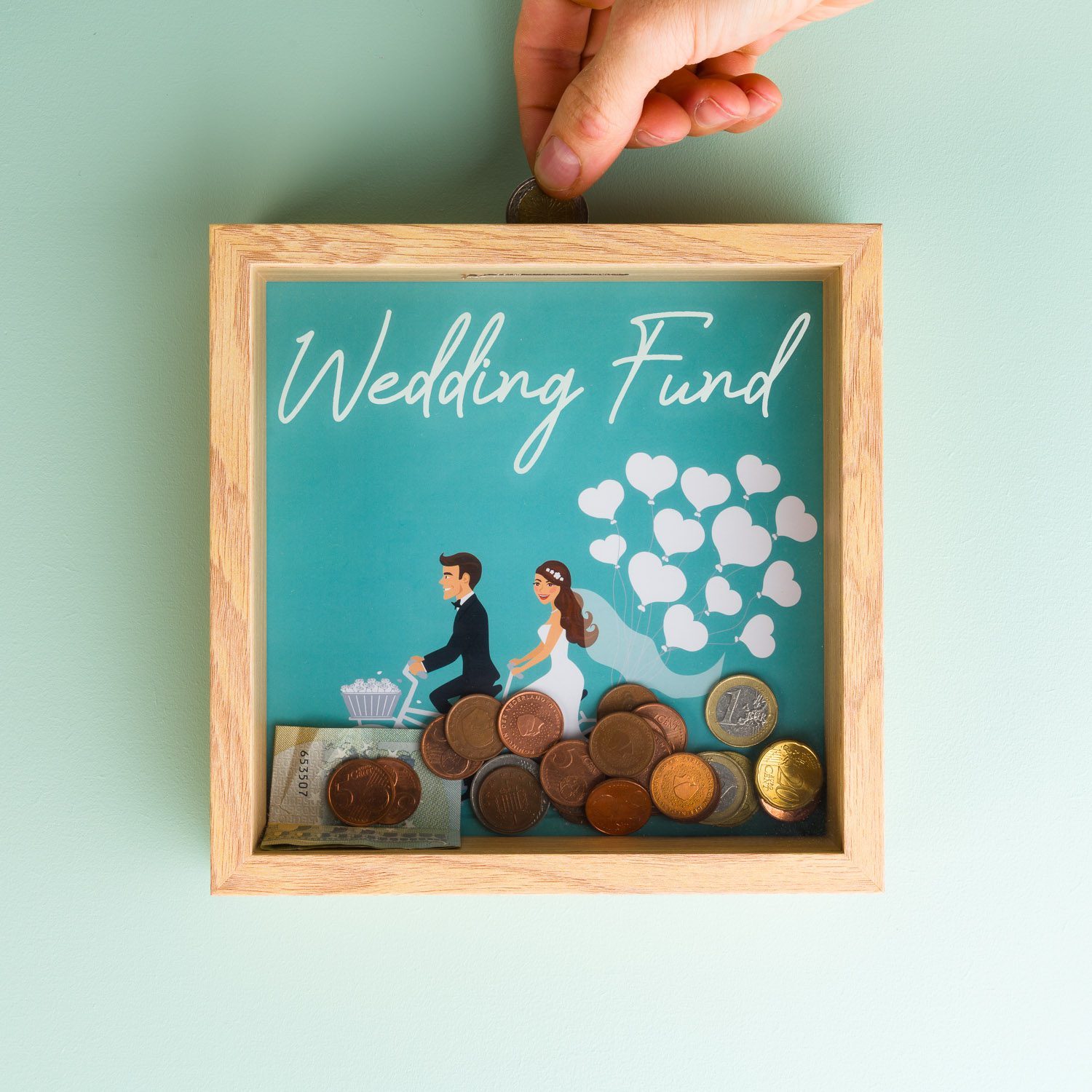 Holz-Sparschwein - WEDDING FUND