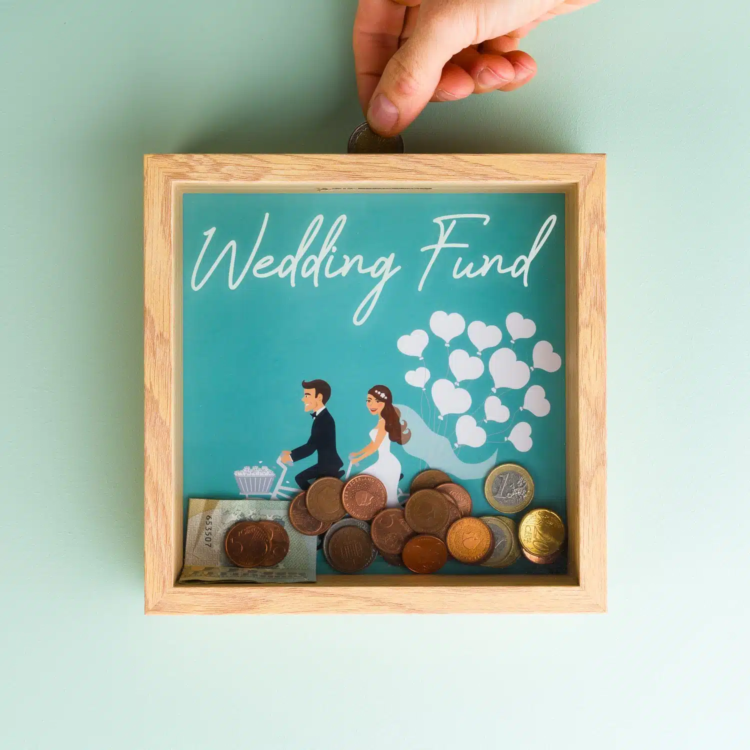 Holz-Sparschwein - WEDDING FUND