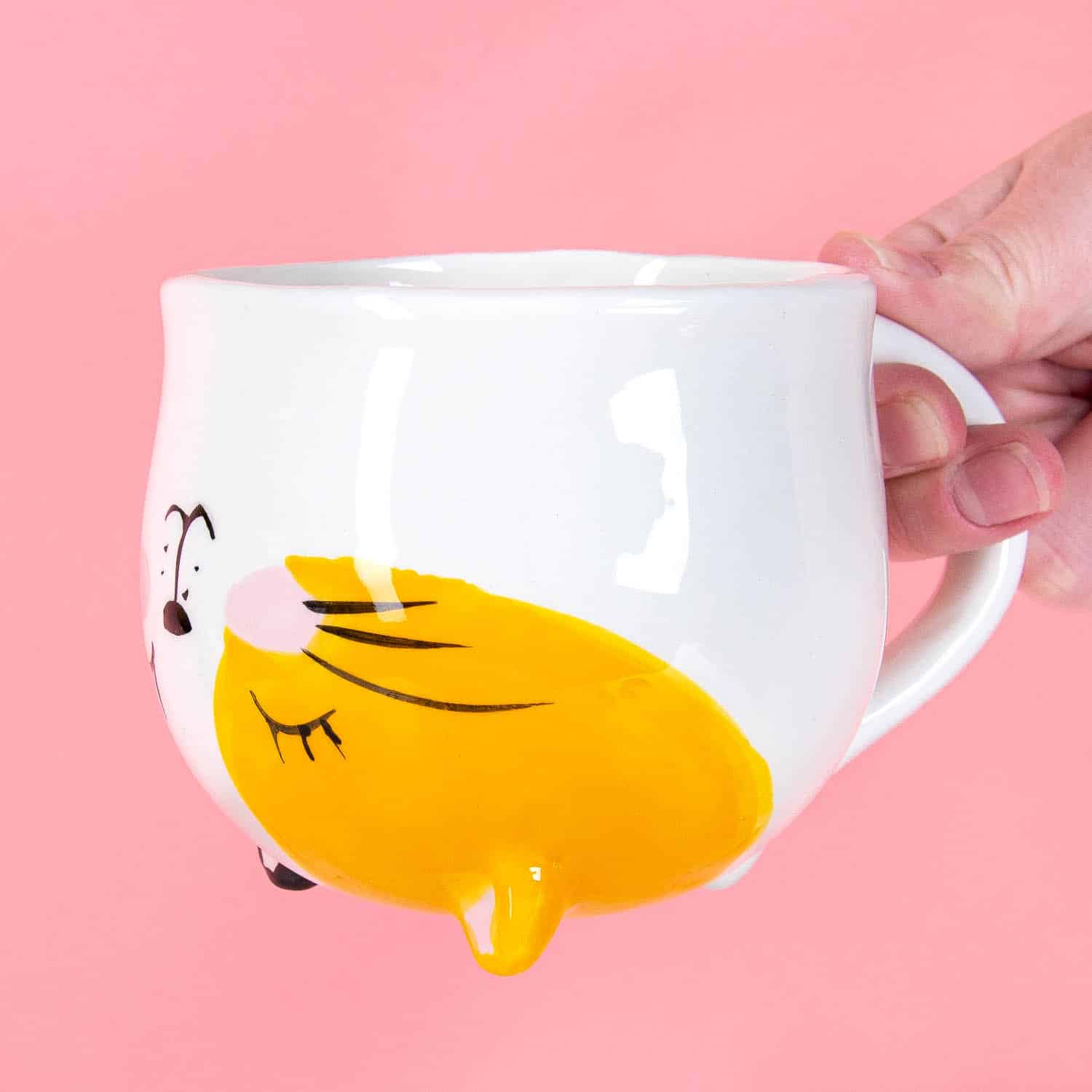 Kopfüber-Katzen-Tasse